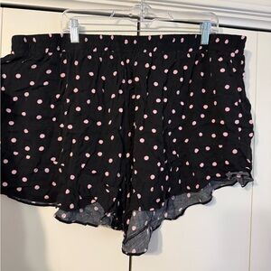 City Chic Black and Pink Polka Dot Sleep Shorts
